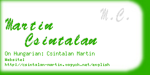 martin csintalan business card